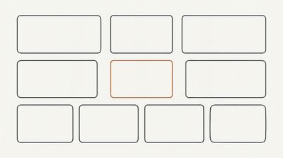 A grid of differently shaped blank contractor license cards, one highlighted