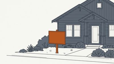 A building permit placard posted in front of a house, visible from the street